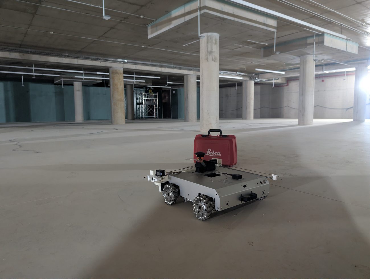 The COROSOLS robot on a real construction floor during its first full field demo.